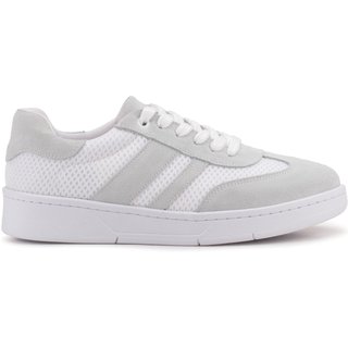 Tênis Feminino Bella Nina Couro Casual Confortável Estilo Moderno Caminhada Branco Macio Leve Gelo