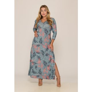 Vestido Longo Fenda Lateral B’Bonnie Tiana Estampado