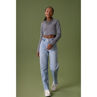 Cropped Manga Longa Ribana Casual The Philippines Azul