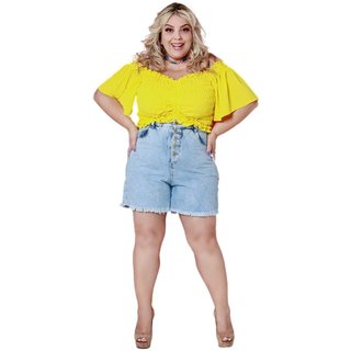 Shorts Feminino Jeans Plus Boyfriend Razon Jeans