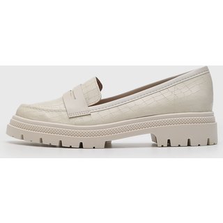 Mocassim Feminino Moleca Textura Croco Off-White