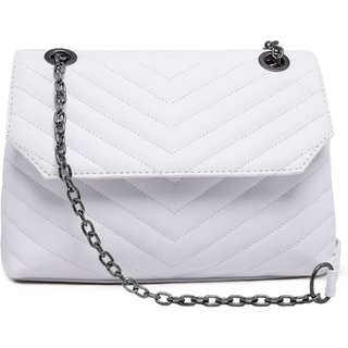 Bolsa Transversal Feminina Branca Festa Alça De Corrente Carmelo Shoes