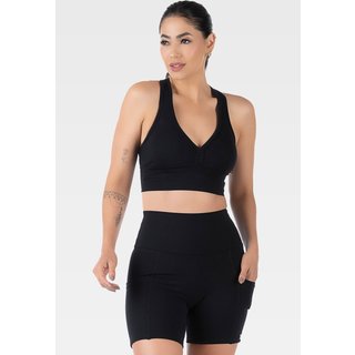 Conjunto Fitness Suplex Top e Short Summer Soul Preto