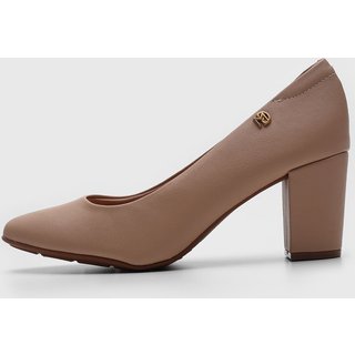 Scarpin Modare Salto Grosso Bege