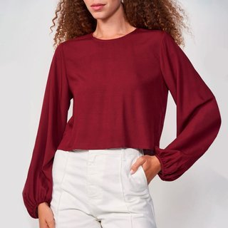 Blusa Colcci Manga Longa In25 Bordô Feminino
