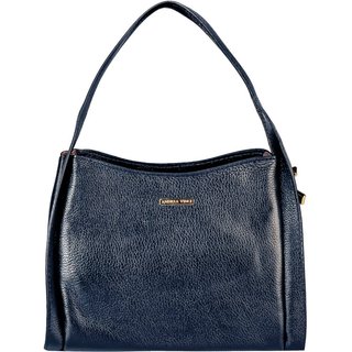 Bolsa Andrea Vinci De Mão Em Couro Liso Helena - Azul