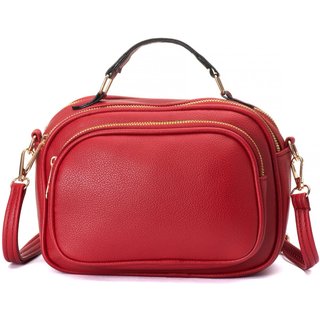 Bolsa Transversal Feminina Pequena Tiracolo Alça De Mao Vermelho