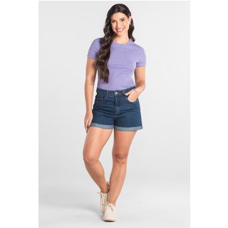 Blusa em Ribana Canelada Just Basic Roxo