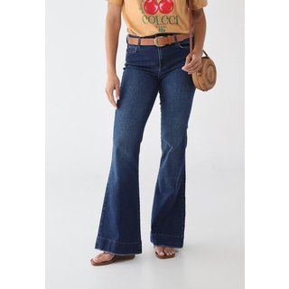 Calça Jeans Feminina Colcci Flare Cintura Alta Azul Escura
