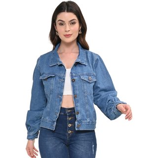 Jaqueta Feminina Jeans Com Manga Bufante Razon Jeans