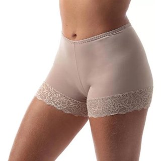 Short Anágua Com Renda Reflexo Íntimo Segunda Pele Curta Bege