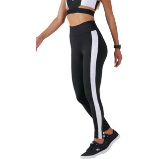 Calça Legging Feminina Suplex c/ Recorte Versatily- Mormaii-Prt/Brc - Preto