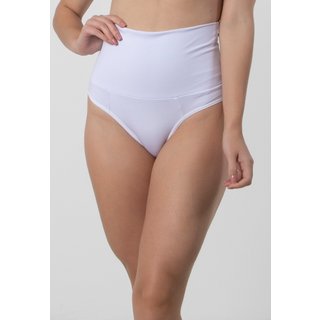Calcinha Cinta Linha Noite Modeladora Cós Alto Hot Pants Pós Parto Seca Barriga Branco