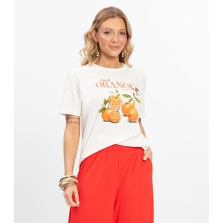 T- Shirt Meia Malha Feminina Rovitex Bege
