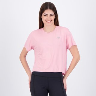 Cropped New Balance Drapey Feminino Rosa