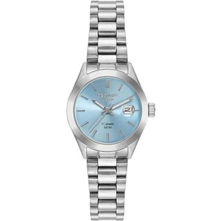 Relógio Feminino Aço Azul Automático 28mm 5 ATM Redondo Seculus