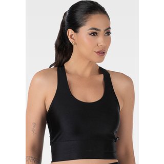 Top Fitness Cirrê Cós Largo Bojo Removível Summer Soul Preto