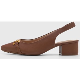 Scarpin Feminino Modare Slingback Salto Médio Marrom