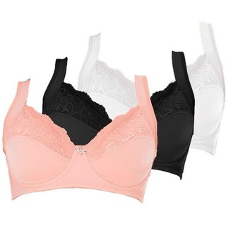 Kit com 3 Sutiãs com Aro e sem Bojo Dilady 123410