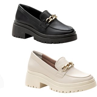 Kit 2 Sapato Mocassim Feminino Tratorado Conforto Moderno Corrente Estilo Shoes