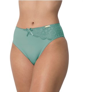Calcinha Conforto Gabi Lingerie Calça Microfibra com Renda Lateral Cintura Alta Azul Caribe