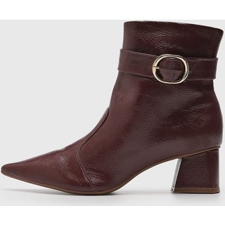 Bota Feminina cê Salto Quadrado Bordô