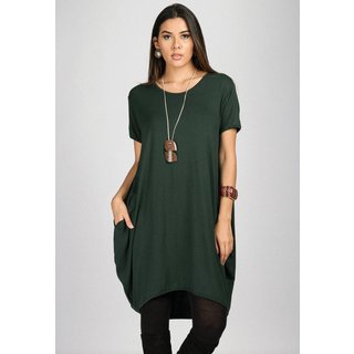 Vestido Curto Amazonia Vital Malha Amplo Always Verde Musgo