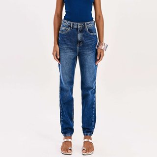 Calça Jeans Easy Lança Perfume Mom Sh Pr26 Azul Feminino