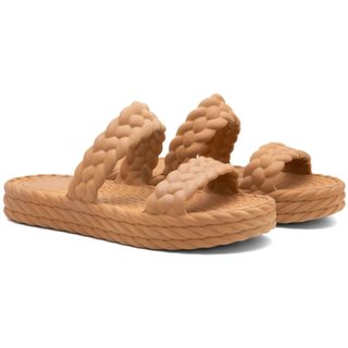 Chinela Feminina Flatform Anna Andrade Sandália Casual Chinelo Nuvem Conforto Moda Caramelo