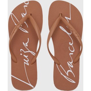 Chinelo Feminino Luiza Barcelos Ponta Arredondada Marrom