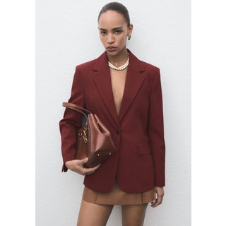 Blazer Feminino Mango Alfaiataria Vinho