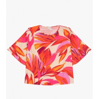 Blusa Feminina Manga Curta Plus Size Secret Glam Laranja