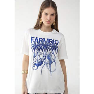 Camiseta Feminina FARM Estampa Tropical Off-White