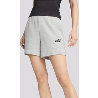 Shorts Puma ESS Small NO. 1 Logo 5 Feminino Cinza Mescla