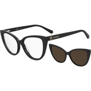 Armação de Óculos Clip On Love Moschino Mol066/Cs 807 - Preto 54