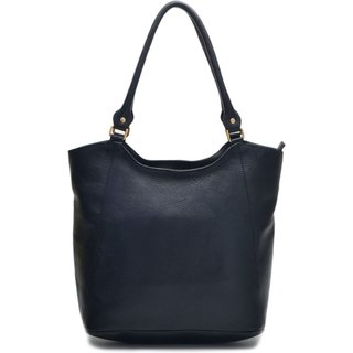 Bolsa Grande Feminina Couro Legítimo Alça de Ombro Sacola Fechamento Zíper Cor Preto