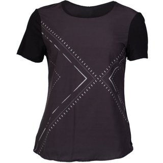 Blusa Feminina Cativa Manga Curta com Estampa Preto