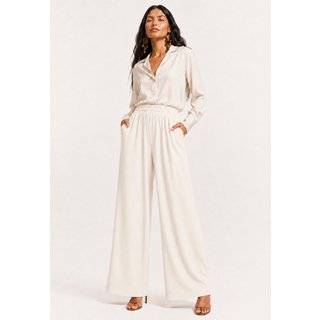 Calça Amazonia Vital Pantalona Inhambuxintã Malha Off White