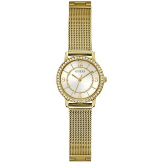 Relógio Guess Feminino Cristais Malha de Aço Dourado Guess