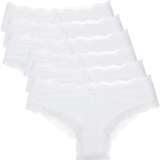 Kit 10 Calcinhas Boyshort Microfibra Renda Pop Colors Branco