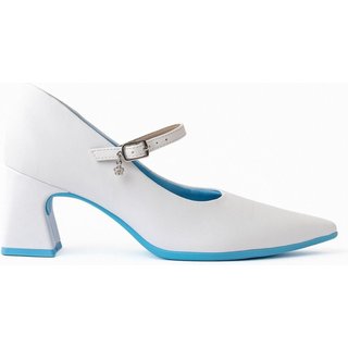 Scarpin Boneca Smurfs Salto Alto Branco Neve