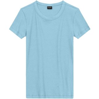 Blusa Feminina Em Ribana Canelada Essendi Azul Claro Azul