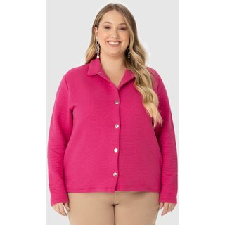 Jaqueta Feminina Plus Size Em Malha Matelassê