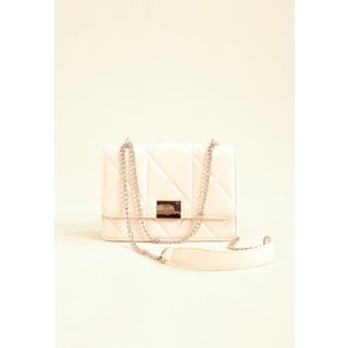 Bolsa Crossbody Pop Me Matelassê Alça Corrente Off-White