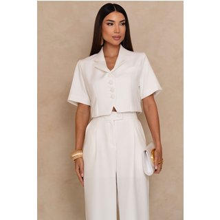 Spencer Shirley Manga Curta Botões Off White