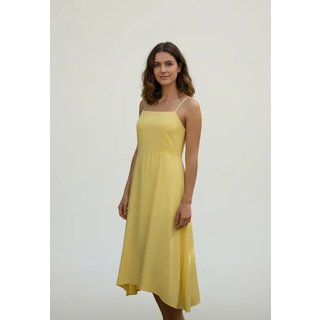 Vestido CabanaFree Midi Alça Fina Amarelo