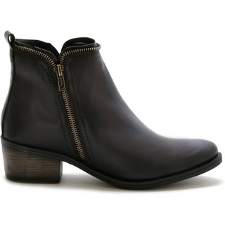 Bota Feminina Lavini Coturno Ziper Lateral Salto Baixo Café