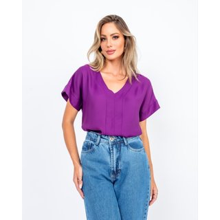 BLUSA DE CETIM AZALEA ROXA Roxo