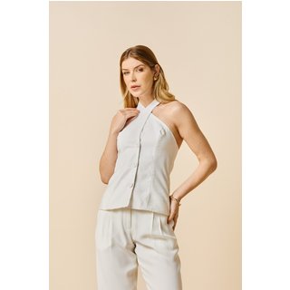 Blusa Alfaiataria Transpassada Talia - Off - White