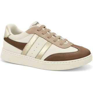 Tênis Feminino Bege Multi Couro Macio Comfortflex 2565302-3